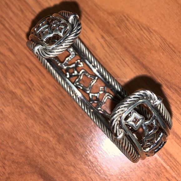 Authentic David Yurman Diamond Quatrefoil Cuff Bracelet - Picture 8 of 12